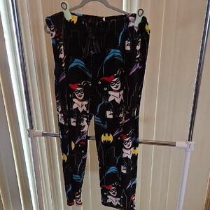 Black Graphic Batman Themed Pajama Pants